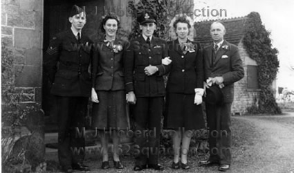 F/Sgt Maxwell James Hibberd (Best Man) at wedding of F/O Noel Victor Hibberd to Muriel Bertha Allen, 10 February 1945, Stamford, Lincolnshire.